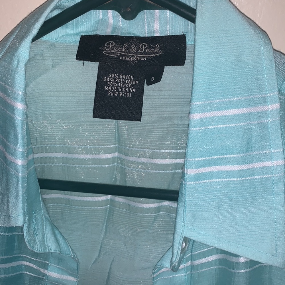 Peck & Peck See Through Beautiful Button Down Blo… - image 3